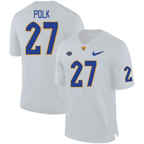 Men #27 Israel Polk Pitt Panthers College Football Jerseys Stitched Sale-White